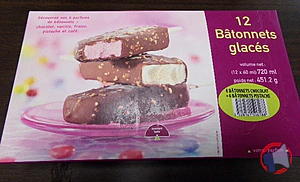 Rappel produit 12 bâtonnets glacés - 6 bâtonnets CHOCOLAT et 6 bâtonnets PISTACHE