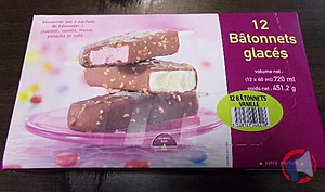 Rappel produit 12 bâtonnets glacés VANILLE