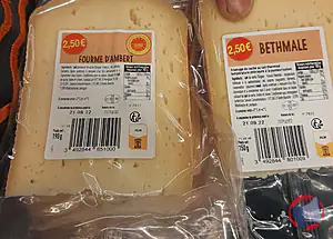 Rappel produit Bethmale 2,50 € 150 g étiqueté Fourme d'Ambert 2,50 € 190 g 2,5 €