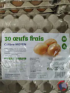 Rappel produit 30 œufs frais - Calibre moyen