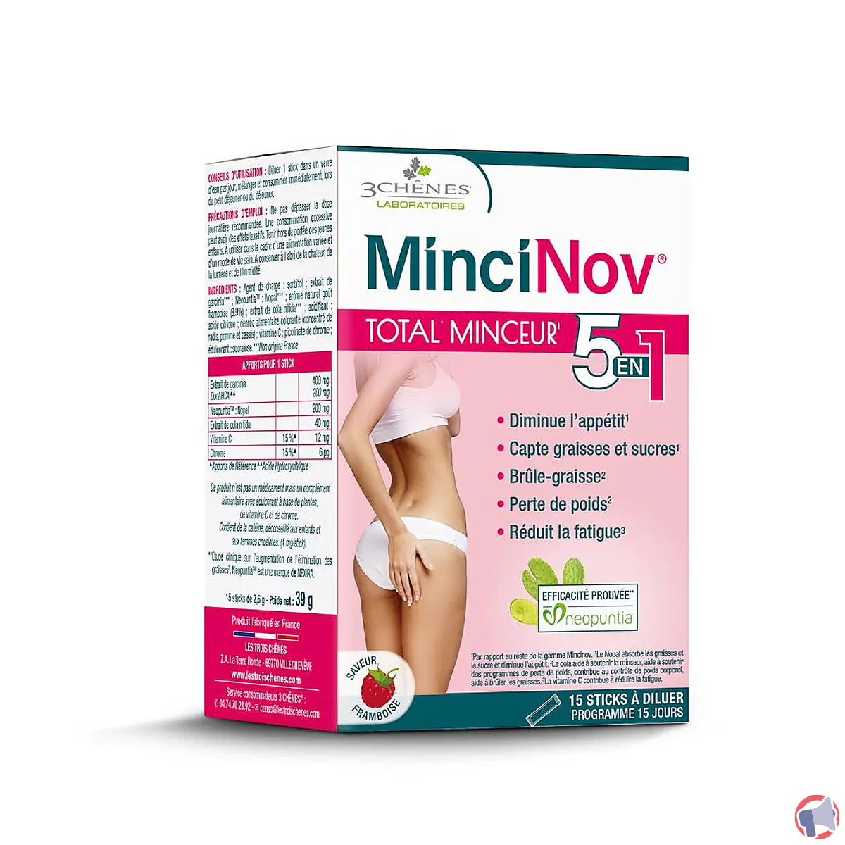 Rappel produit : 3Chênes MINCINOV TOTAL MINCEUR 15STICK