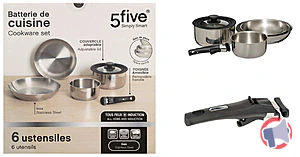 Rappel produit BATTERIE DE CUISINE INOX 6 PIECES 5FIVE