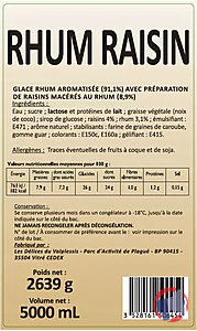 Rappel produit 5L RHUM RAISIN