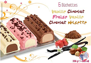 Rappel produit 6 Bûchettes vanille chocolat fraise noisette 660ml