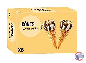 Rappel produit 8 cônes saveur vanille 880ml