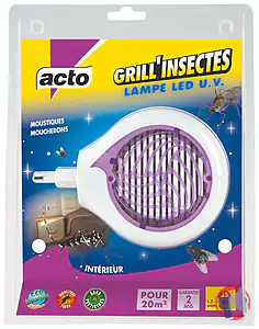 Rappel produit GRILL'INSECTES Lampes LED U.V. ACTO