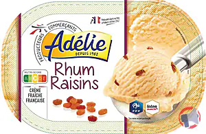 Rappel produit ADELIE 1L (FFF) RHUM RAISIN ou ADELIE 1L RHUM RAISIN ADELIE