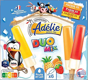 Rappel produit ADELIE BATONNET DUO MIX 6x47mL FRAISE-ABRICOT-ANANAS ADELIE
