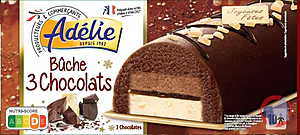 Rappel produit ADELIE BUCHE 3 CHOCOLATS ADELIE