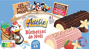 Rappel produit ADELIE BUCHETTES VANILLE/CHOCOLAT VANILLE/FRAISE X4 ADELIE