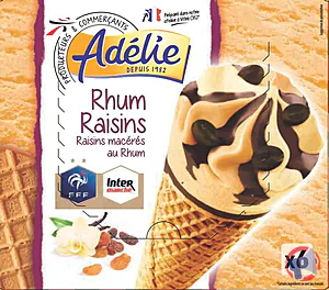 Rappel produit ADELIE CONE 6x120mL RHUM RAISIN ADELIE