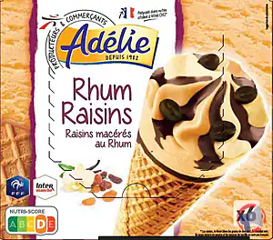 Rappel produit ADELIE CONE (FFF) RHUM RAISIN 6x120mL ADELIE