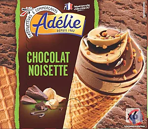 Rappel produit ADELIE CONE GOURMAND 6x110mL CHOCOLAT NOISETTE ADELIE