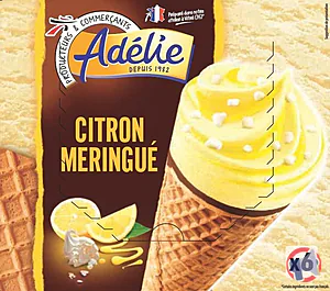 Rappel produit ADELIE CONE GOURMAND 6x110mL CITRON MERINGUE ADELIE