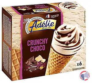 Rappel produit ADELIE CONE GOURMAND 6x110mL CRUNCHY CHOCO ADELIE