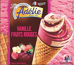 Rappel produit ADELIE CONE GOURMAND 6x110mL VANILLE FRUITS ROUGES ADELIE