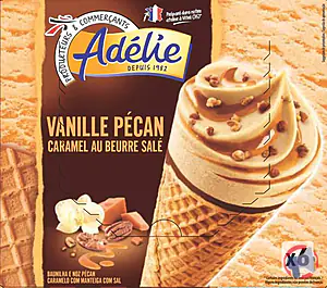 Rappel produit ADELIE CONE GOURMAND 6x110mL VANILLE PECAN ADELIE