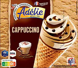 Rappel produit ADELIE CONE GOURMAND CAPPUCCINO 6x110mL ADELIE