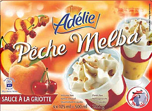 Rappel produit ADELIE COUPEx4 PECHE MELBA ADELIE