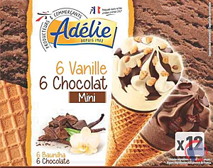 Rappel produit ADELIE MICRO CONE 12x30ml VANILLE CHOCOLAT ADELIE