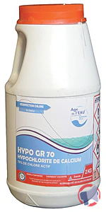 Rappel produit HYPO GR 70 Hypochlorite de calcium 2 KG AGE DE L'EAU