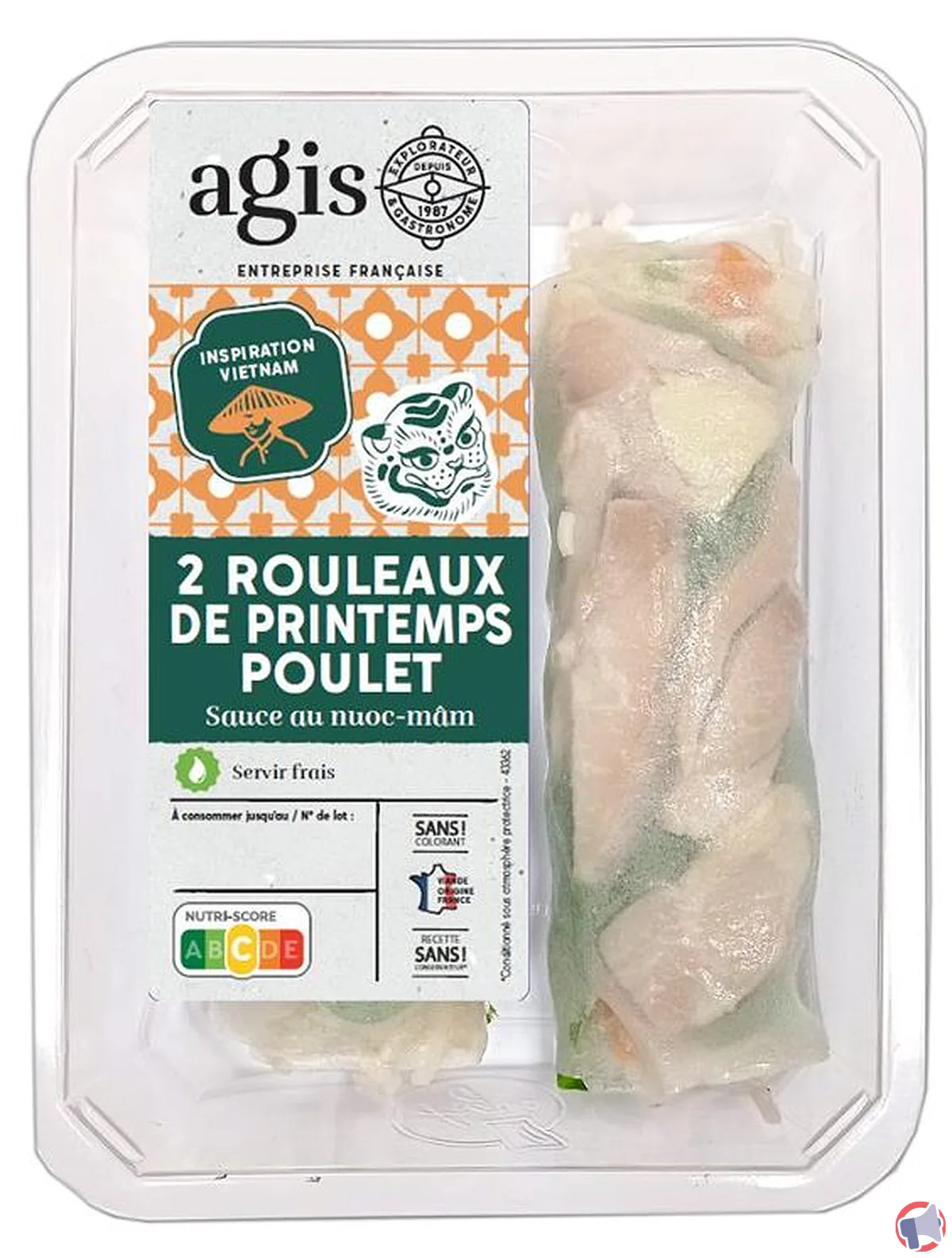 Rappel produit : Agis rouleaux printemps poulet