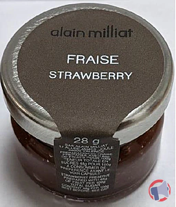 Rappel produit Préparation de Fraise 28g Alain Milliat