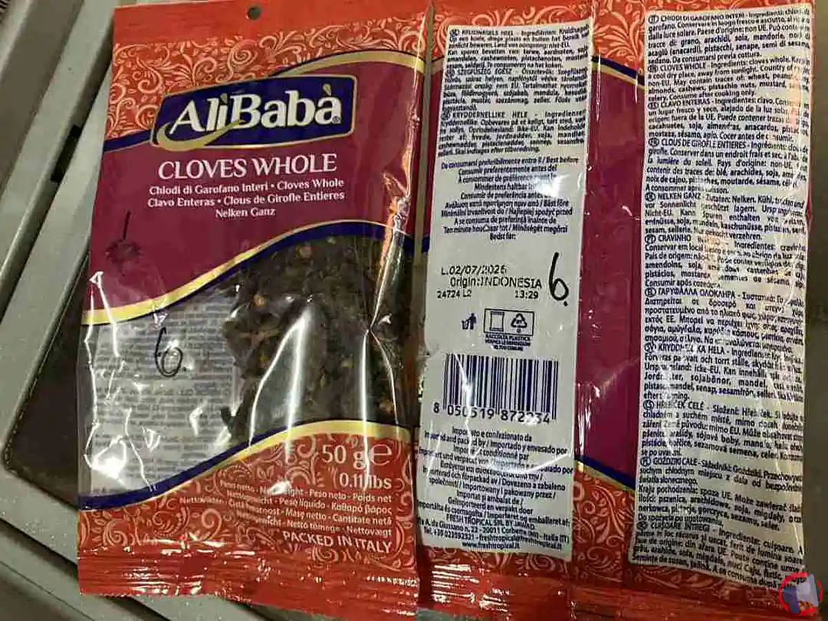 Rappel produit : Cloves Whole de la marque Alibaba pour dépassement des limites de pesticides