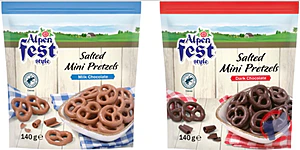 Rappel produit Bretzels enrobés de chocolat (lait et noir) Alpenfest