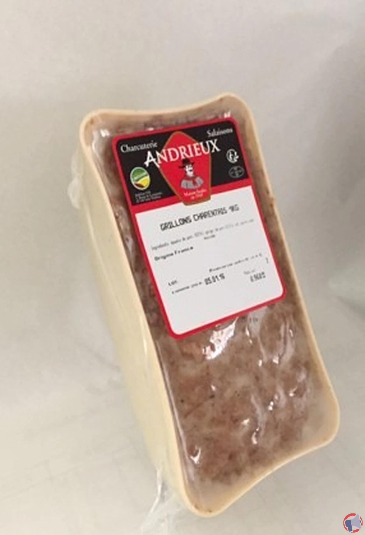 Rappel du produit andrieux grillons charentais 1kg