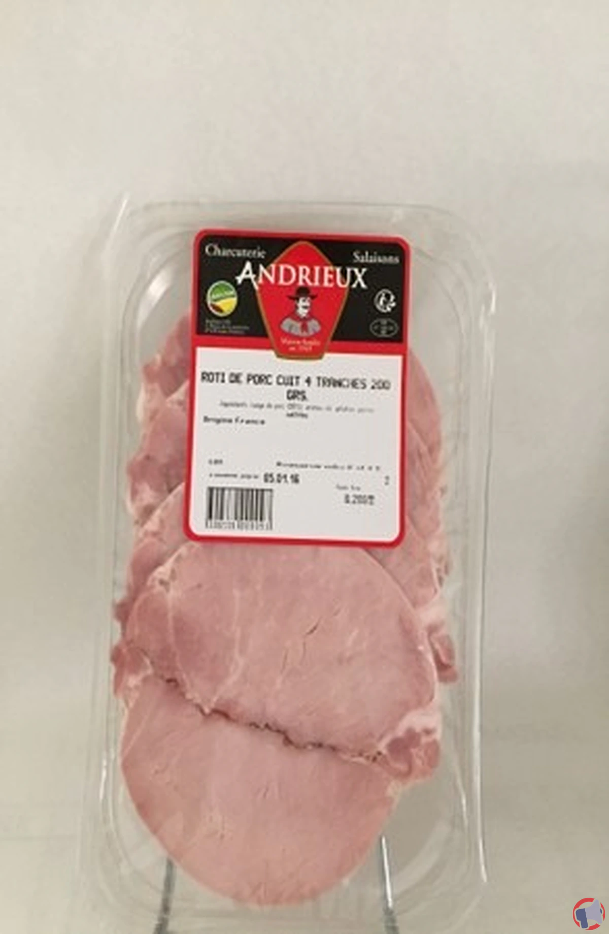 Rappel : andrieux rôti cuit tr 200g – mise en garde pour la sécurité alimentaire