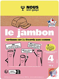 Rappel produit Le Jambon supérieur cuit à l'étouffée sans couenne Nous anti-gaspi