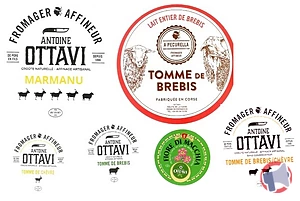 Rappel produit Tomme de chèvre et/ou brebis en Libre service et à la coupe AO, Marmanu, A Pecurella, Fior di Macchia