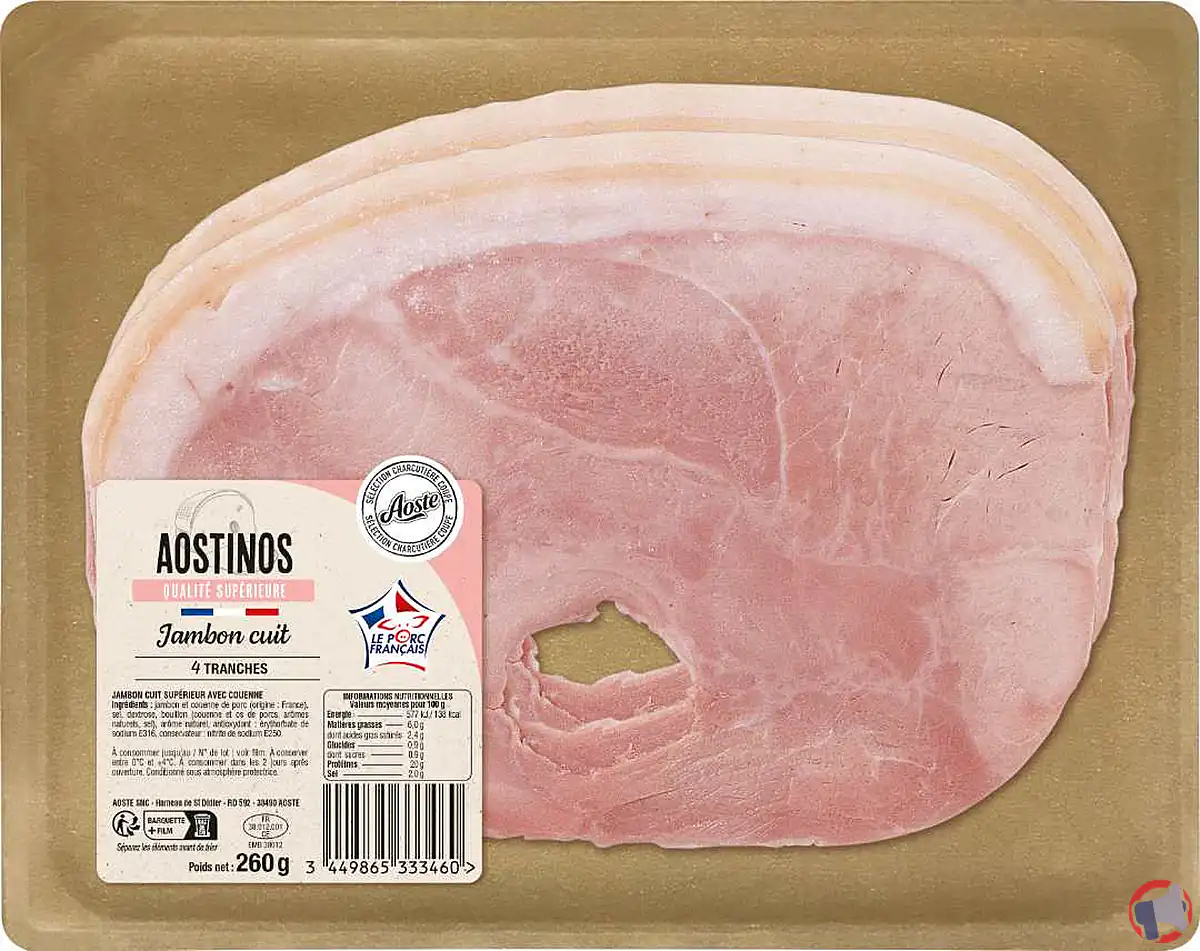 Rappel produit : aoste jambon cuit supérieur avec couen – alerte pour les consommateurs