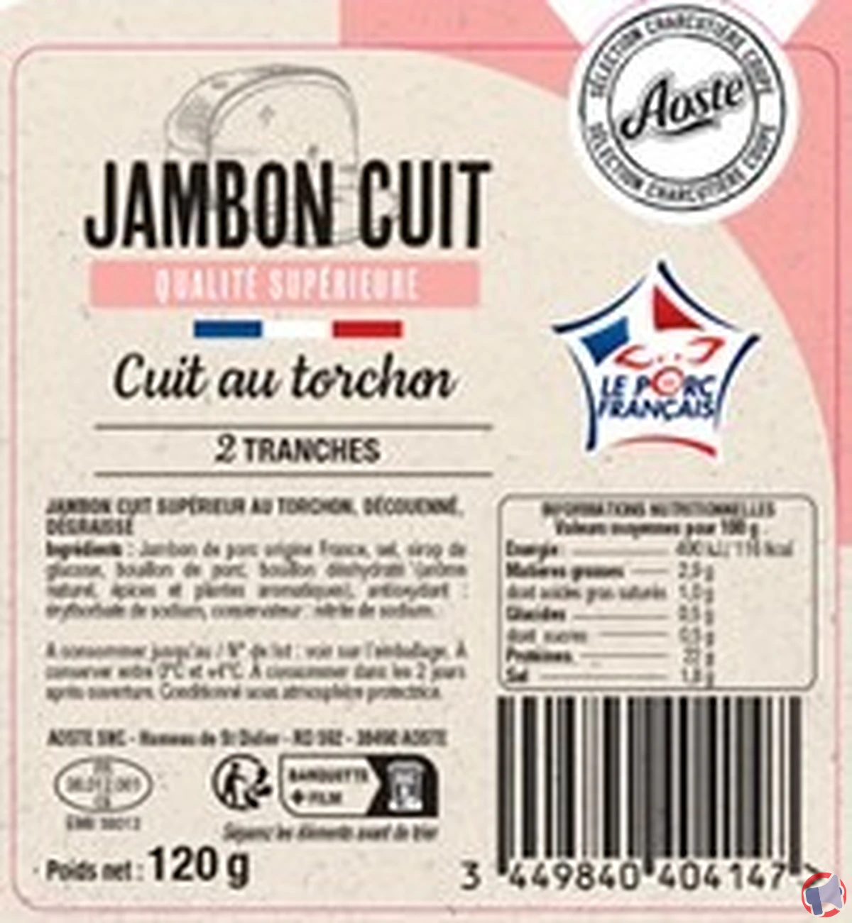 Aoste jambon cuit torchon qualité : rappel produit et mesures de sécurité