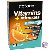 Rappel produit Aptonia Vitamins + Minerals 30 comprimés Goût Orange
