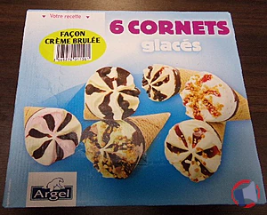 Rappel produit 6 CORNETS GLACES FACON CREME BRULEE ARGEL