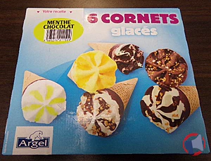Rappel produit 6 CORNETS GLACES MENTHE CHOCOLAT ARGEL