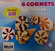 Rappel produit 6 CORNETS GLACES NOUGAT ARGEL (photo numéro 1)