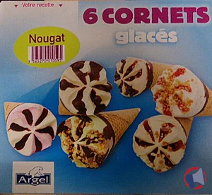 Rappel produit 6 CORNETS GLACES NOUGAT ARGEL