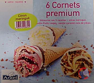 Rappel produit 6 CORNETS GLACES PREMIUM CITRON MERINGUE ARGEL (photo numéro 1)