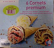 Rappel produit 6 CORNETS GLACES PREMIUM VANILLE FRUITS ROUGES ARGEL (photo numéro 1)