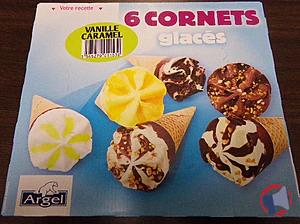 Rappel produit 6 CORNETS GLACES VANILLE CARAMEL ARGEL