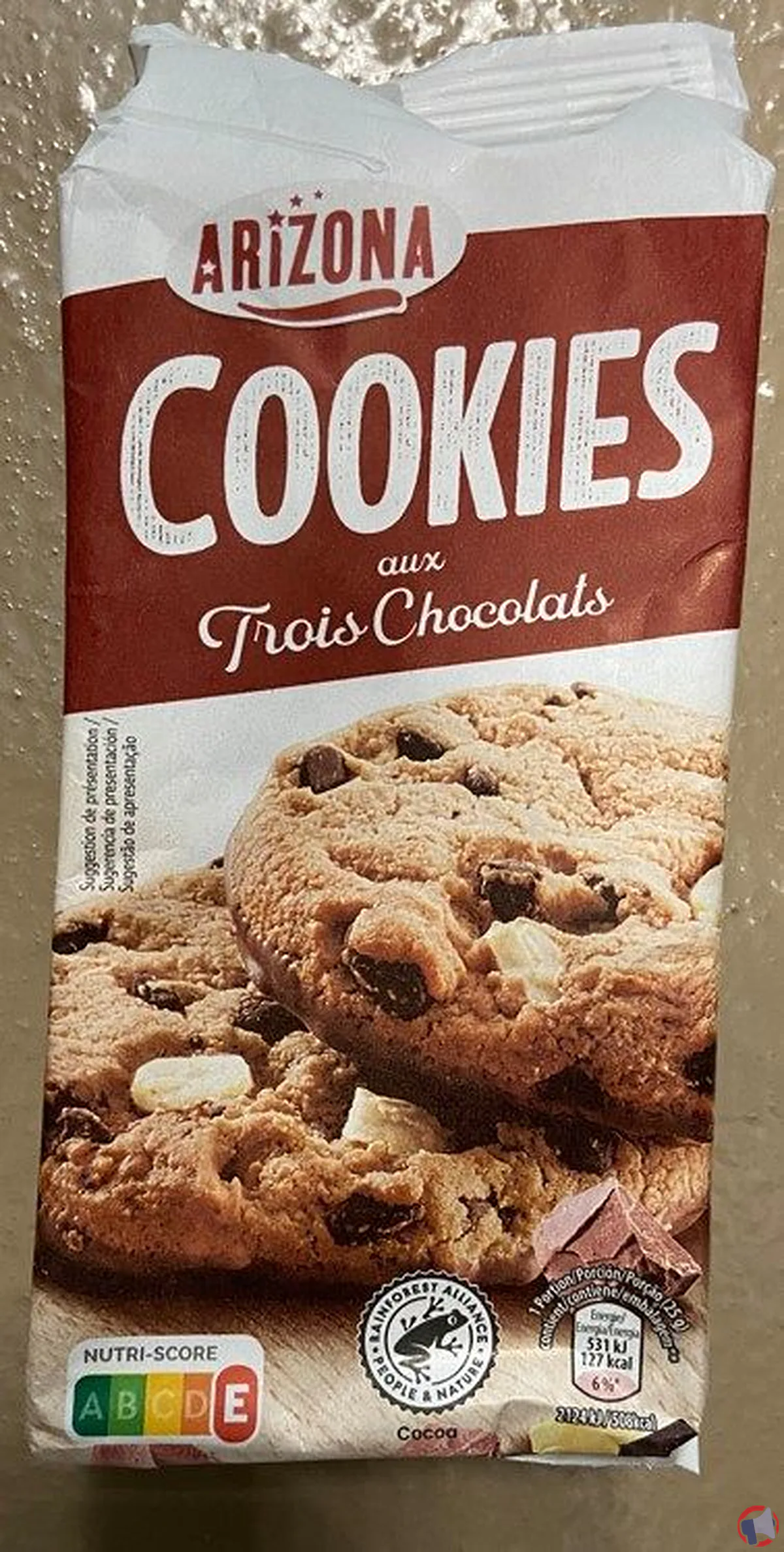 Rappel produit : Cookies aux trois chocolats de la marque Arizona pour risque de présence de fragments métalliques