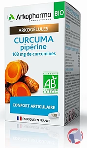 Rappel produit ARKOGELULES Curcuma + Pipérine BIO ARKOPHARMA