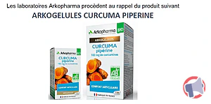 Rappel produit ARKOGELULES CURCUMA-PIPERINE BIO ARKOPHARMA