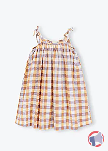 Rappel produit ROBES FILLE CARREAUX ABRICOT 41 ET VERT ANGLAIS 225 ARSENE ET LES PIPELETTES