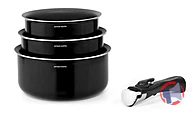 Rappel produit Arthur Martin Jeu de 3 casseroles 16/18/20cm avec poignée amovible