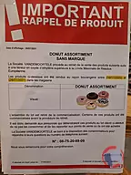 Rappel produit DONUT ASSORTIMENT ASSORTIMENT SANS MARQUE (photo numéro 1)