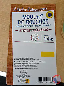 Rappel produit BARQ 1.4KG MOULES DE BOUCHOT FRANCE ATELIER POISSONNERIE ATELIER POISSONNERIE